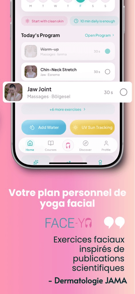Votre plan personnel de yoga facial dans l'app Face Yo