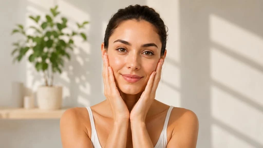 Cheek lifting face yoga — gentle exercise focused on the cheek area