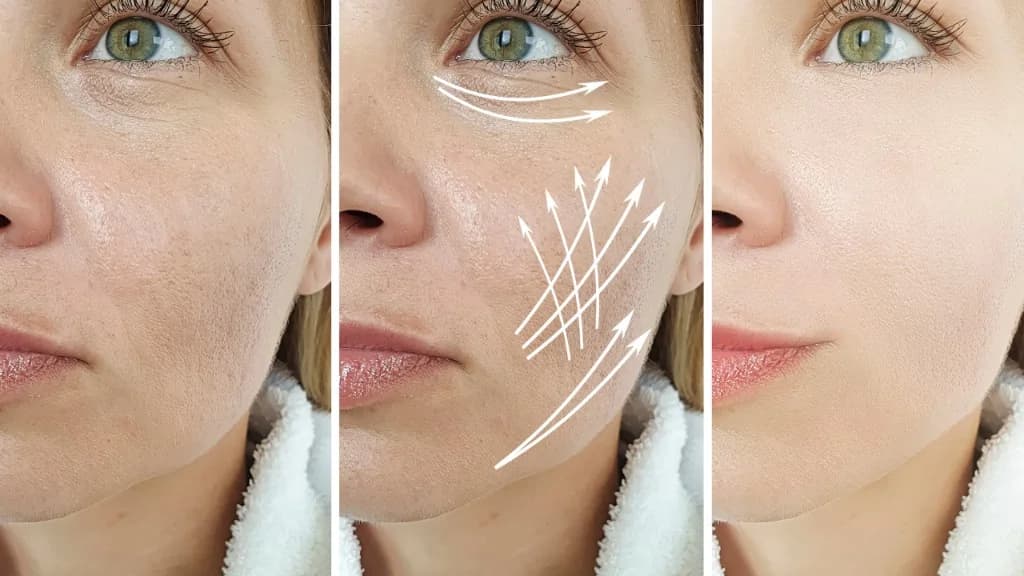 Guided facial exercise directions for under-eye and cheek areas